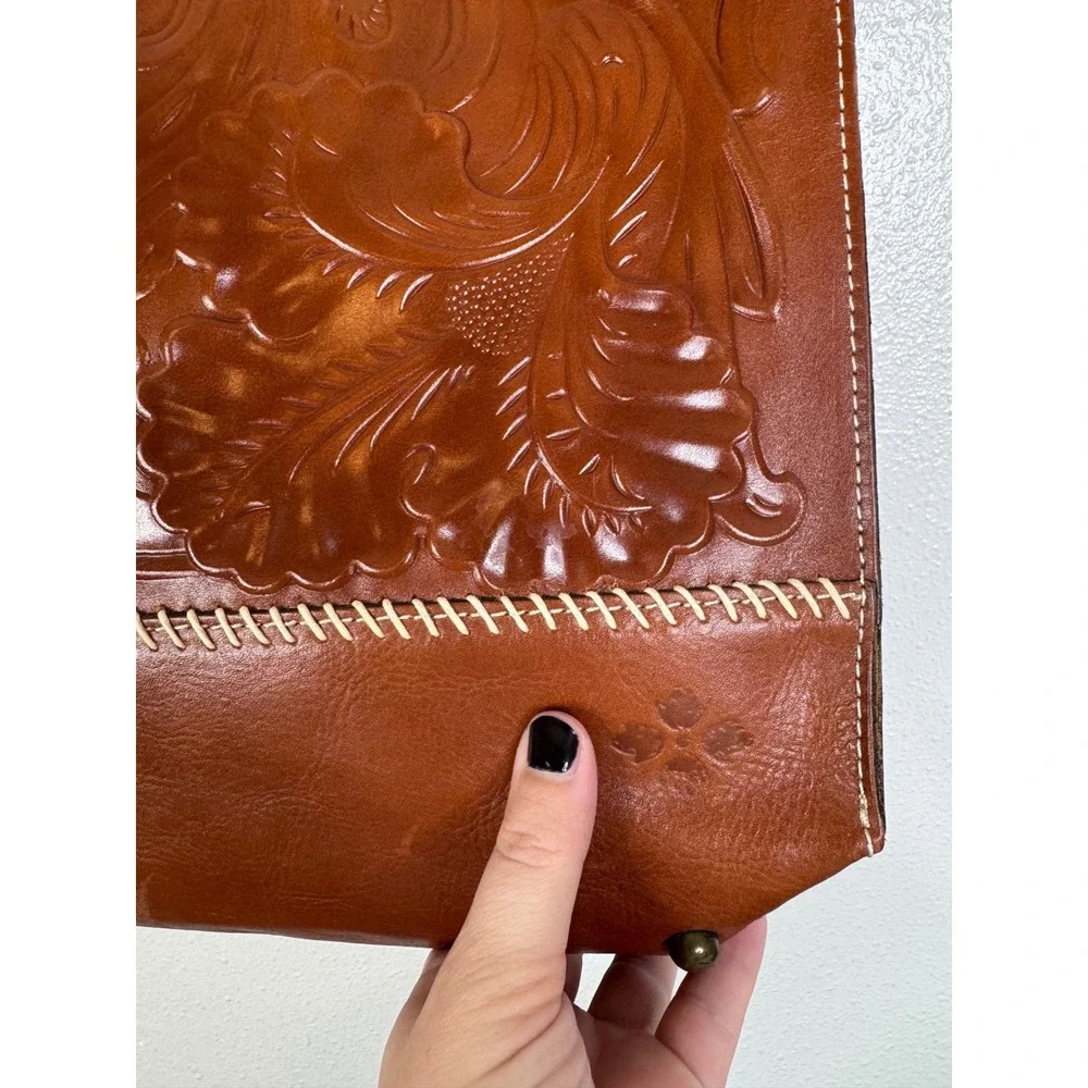 Patricia Nash Toscano Tote Tooled Leather Shoulder Bag Florence Tan P50707 NWT - Picture 3 of 8